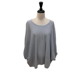 Garnet Hill Women's Heather Batwing Cashmere Pullover Sweater Gray Small NWT